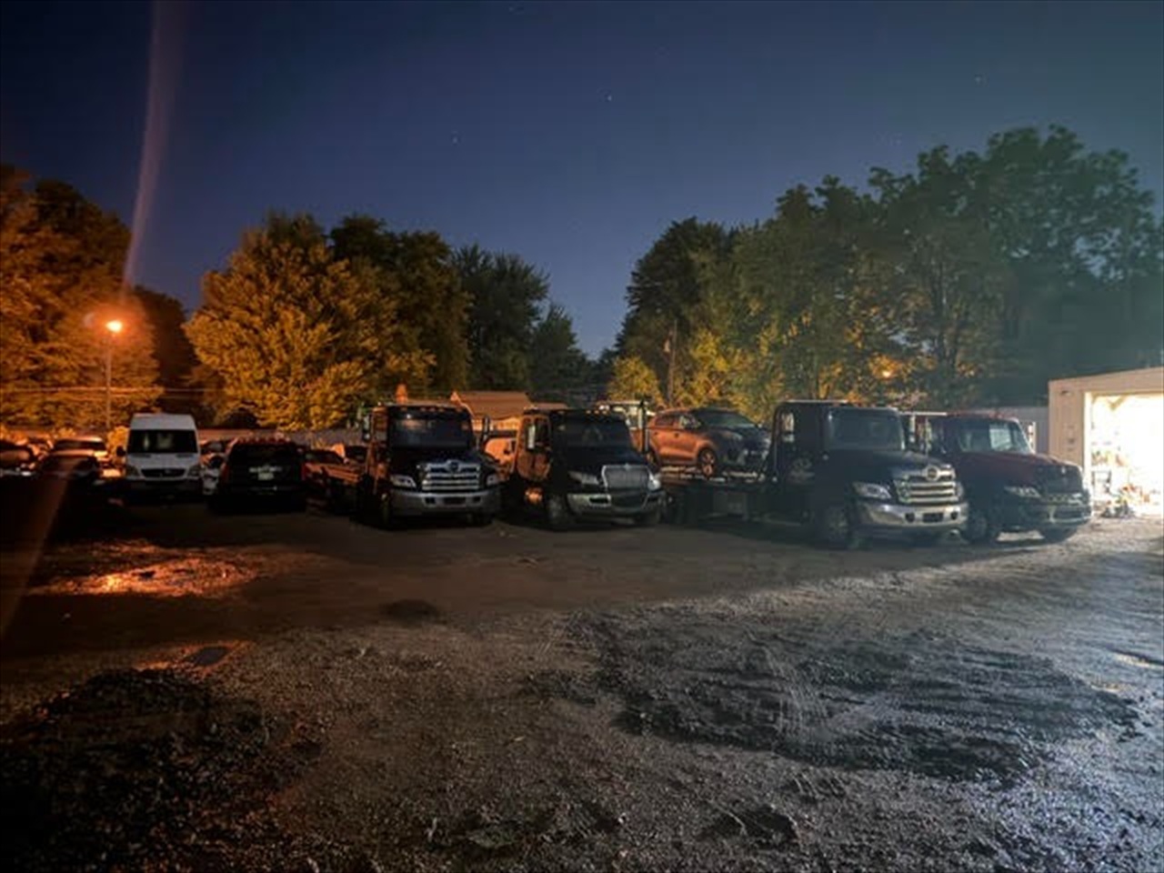A2B night dispatch fleet staged on lot